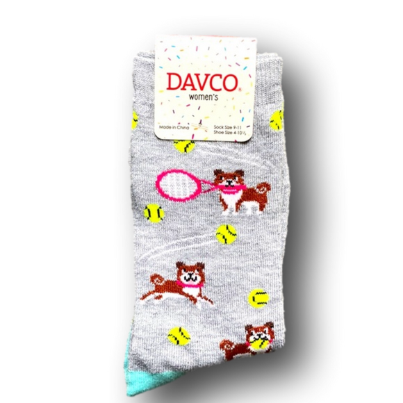 Davco Accessories - 3/$15 Dogs Playing Tennis Funny Novelty Socks - NWT
